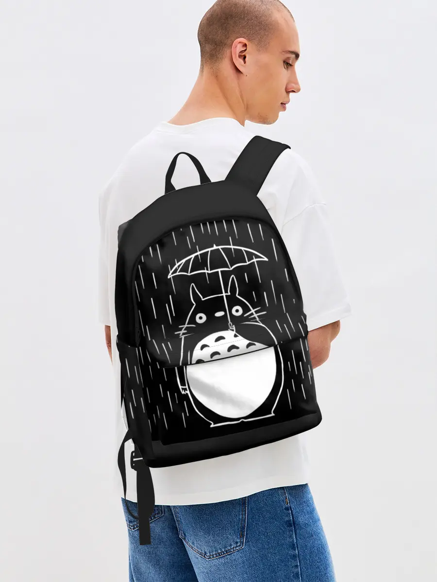 Рюкзак джинсовый / Тоторо прячется от дождя