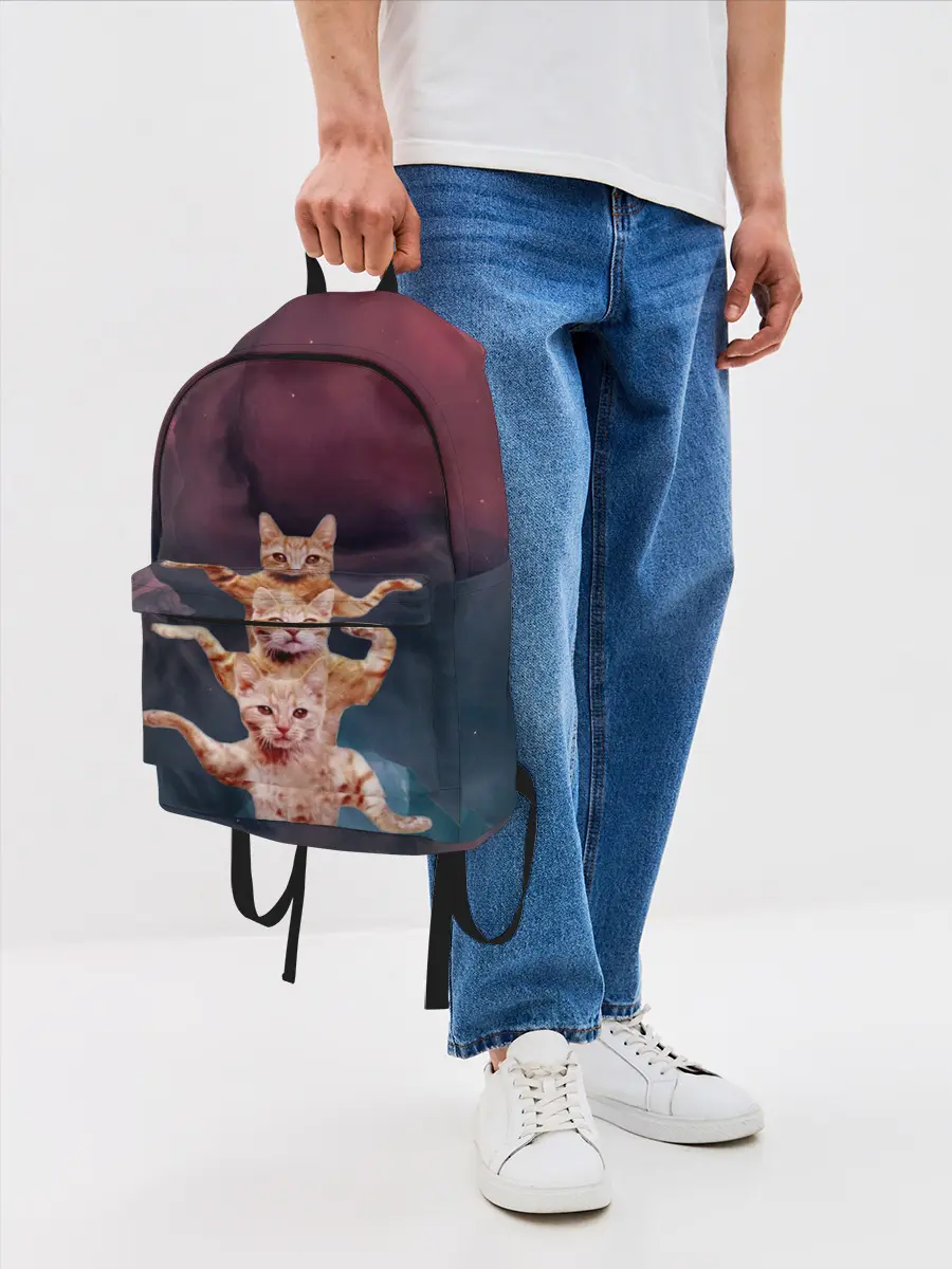Рюкзак джинсовый / Танцующие коты