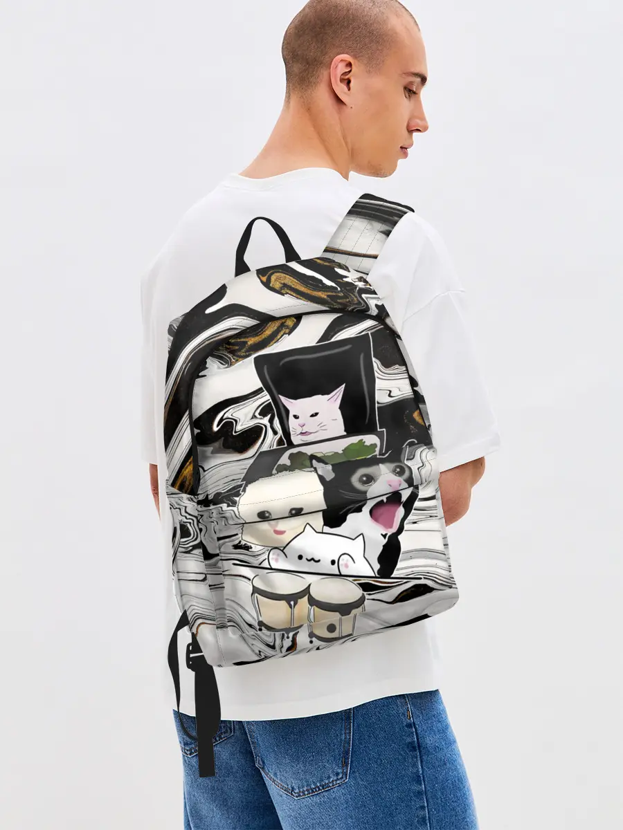 Рюкзак джинсовый / woman yelling at cat