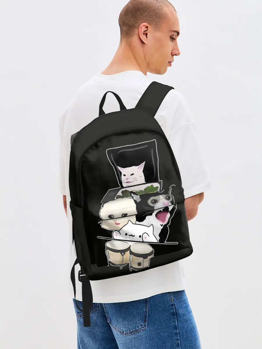 Рюкзак джинсовый / woman yelling at cat