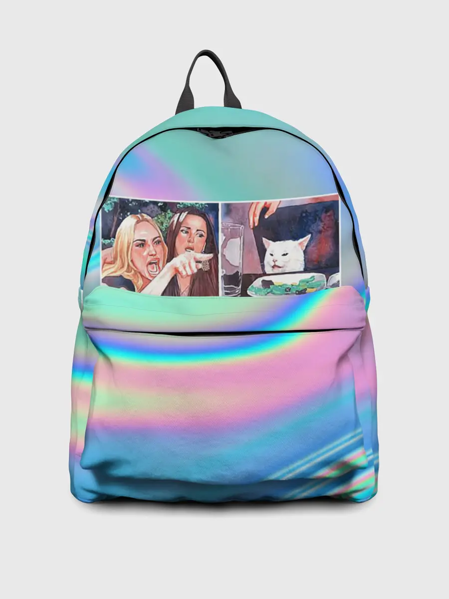 Рюкзак джинсовый / woman yelling at cat