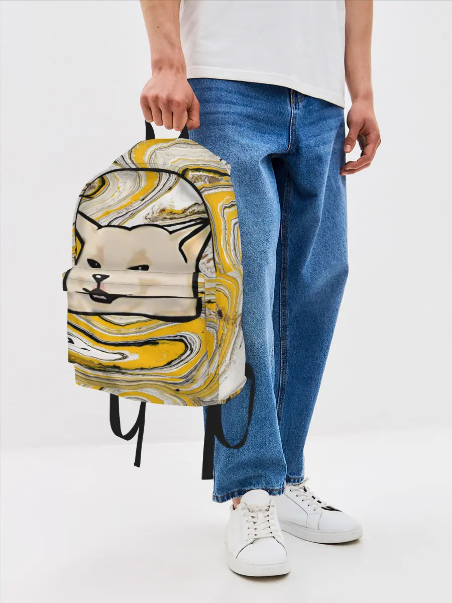 Рюкзак джинсовый / woman yelling at cat