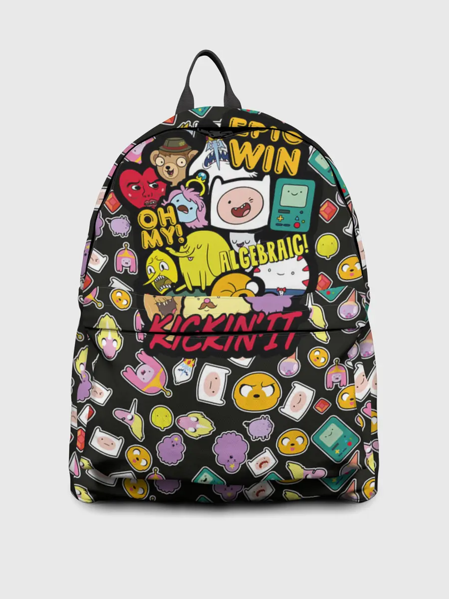 Рюкзак джинсовый / Adventure Time stickers