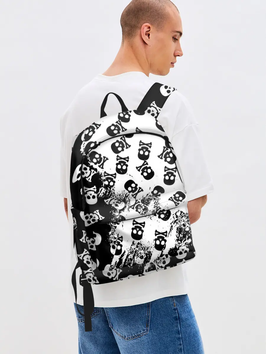 Рюкзак джинсовый / Черепа