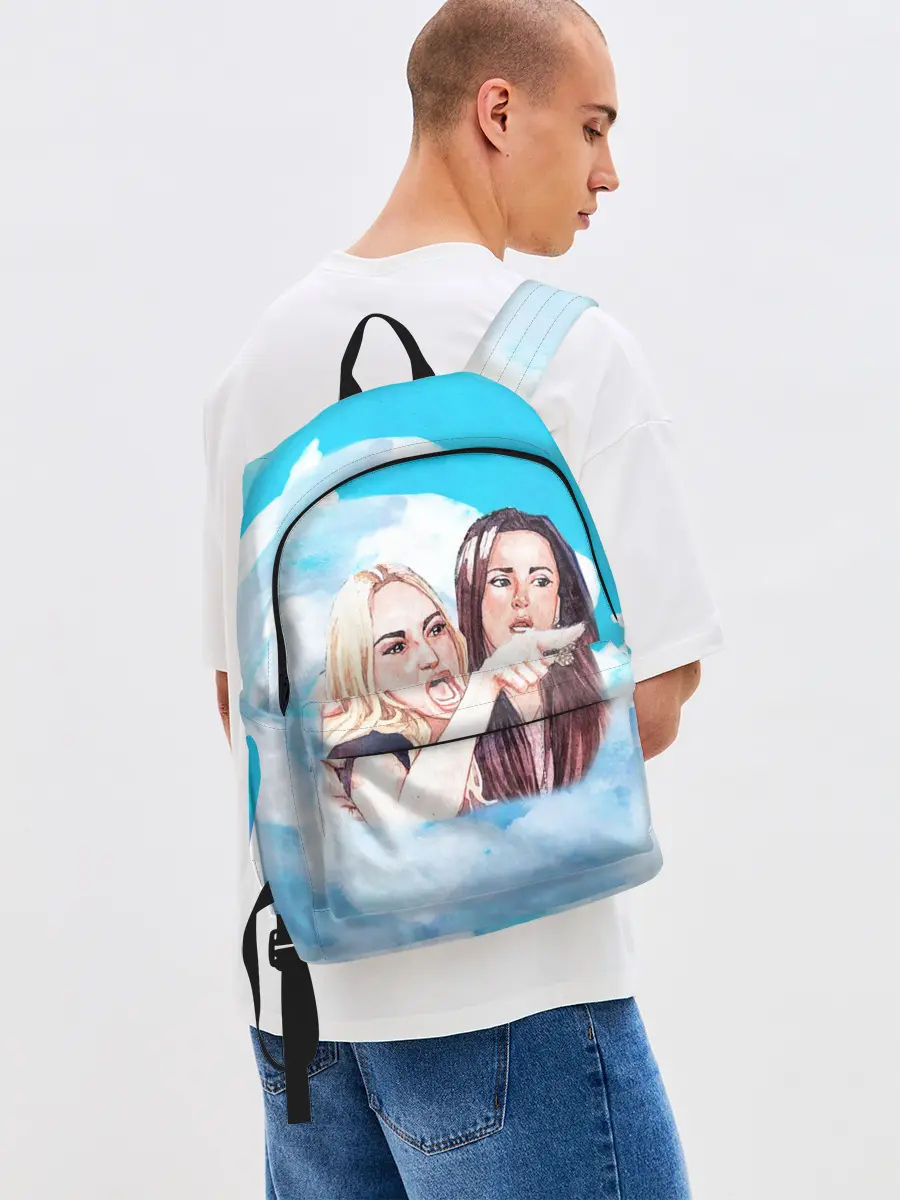 Рюкзак джинсовый / Акварельный Мем