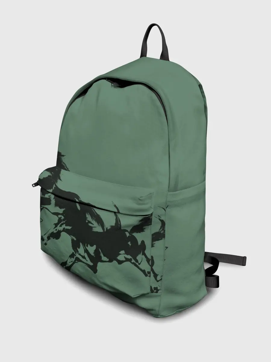 Рюкзак джинсовый / черные кони