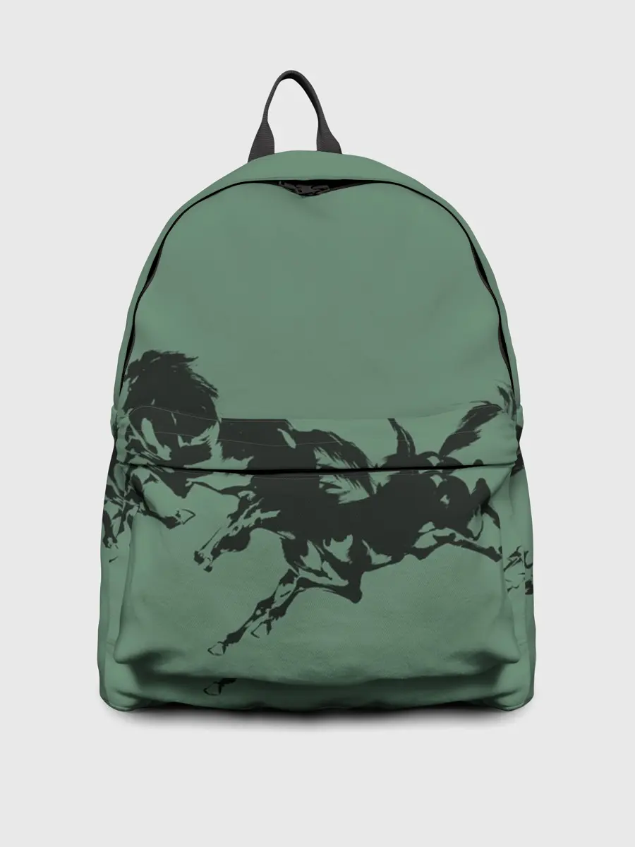 Рюкзак джинсовый / черные кони