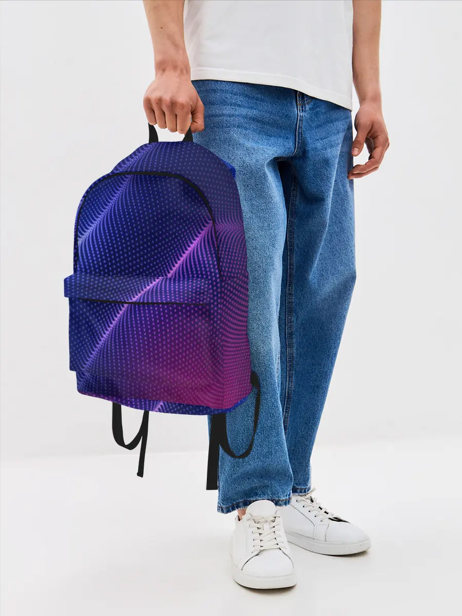 Рюкзак джинсовый / фиолетово 3d волны 2020