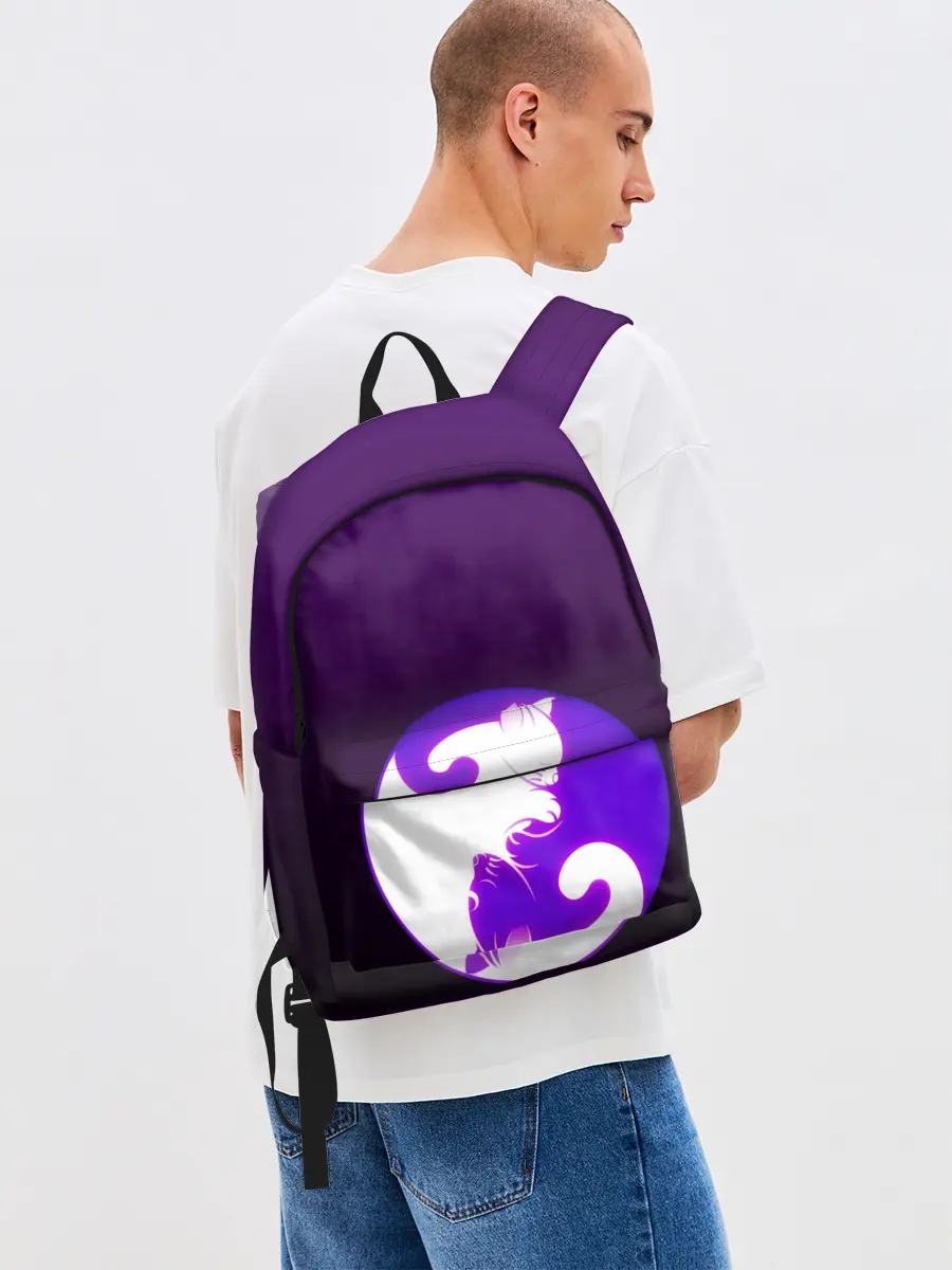 Рюкзак джинсовый / Кошачий Инь - Янь