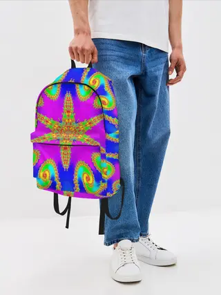 Рюкзак джинсовый / Неоновый фрактал