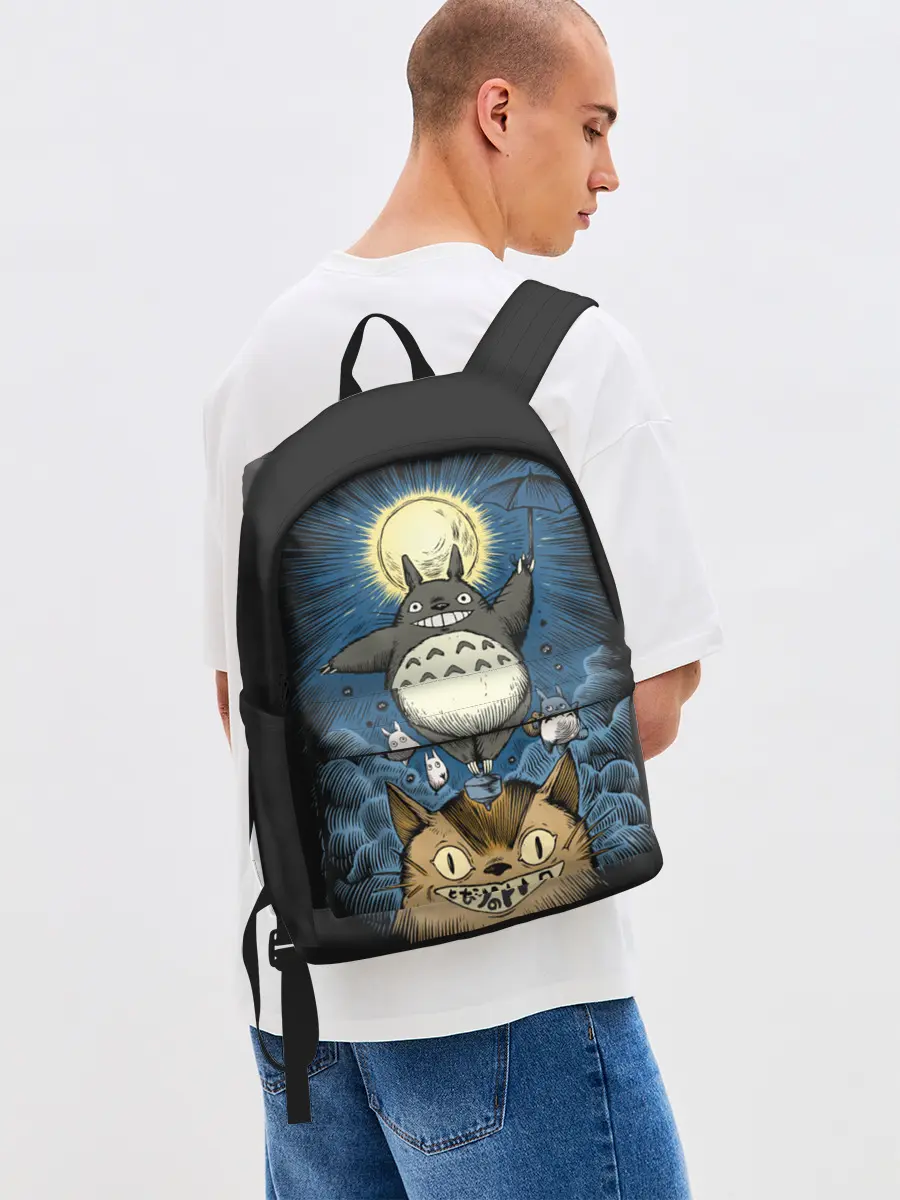 Рюкзак джинсовый / My Neighbor Totoro кот и заяц