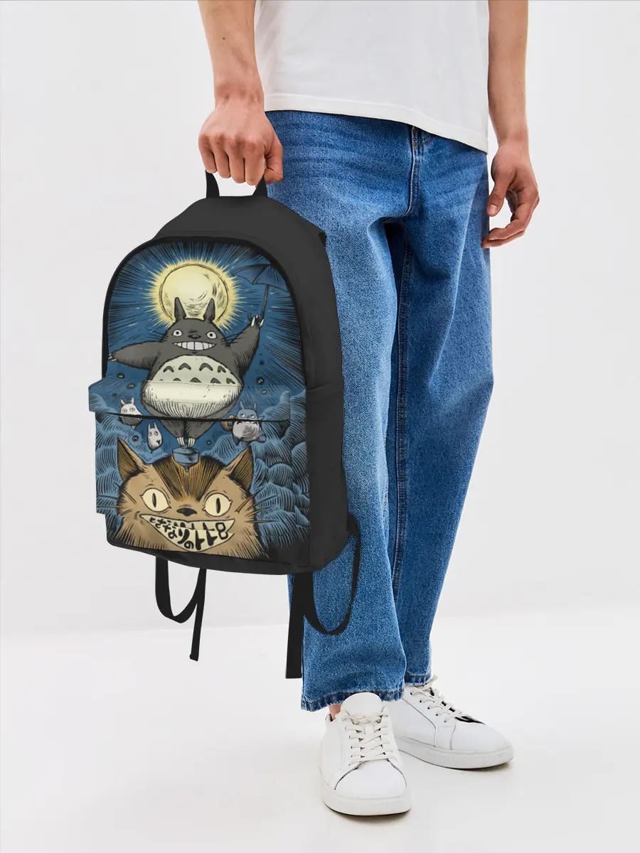 Рюкзак джинсовый / My Neighbor Totoro кот и заяц