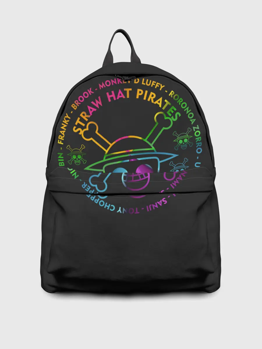 Рюкзак джинсовый / радужный череп One Piece