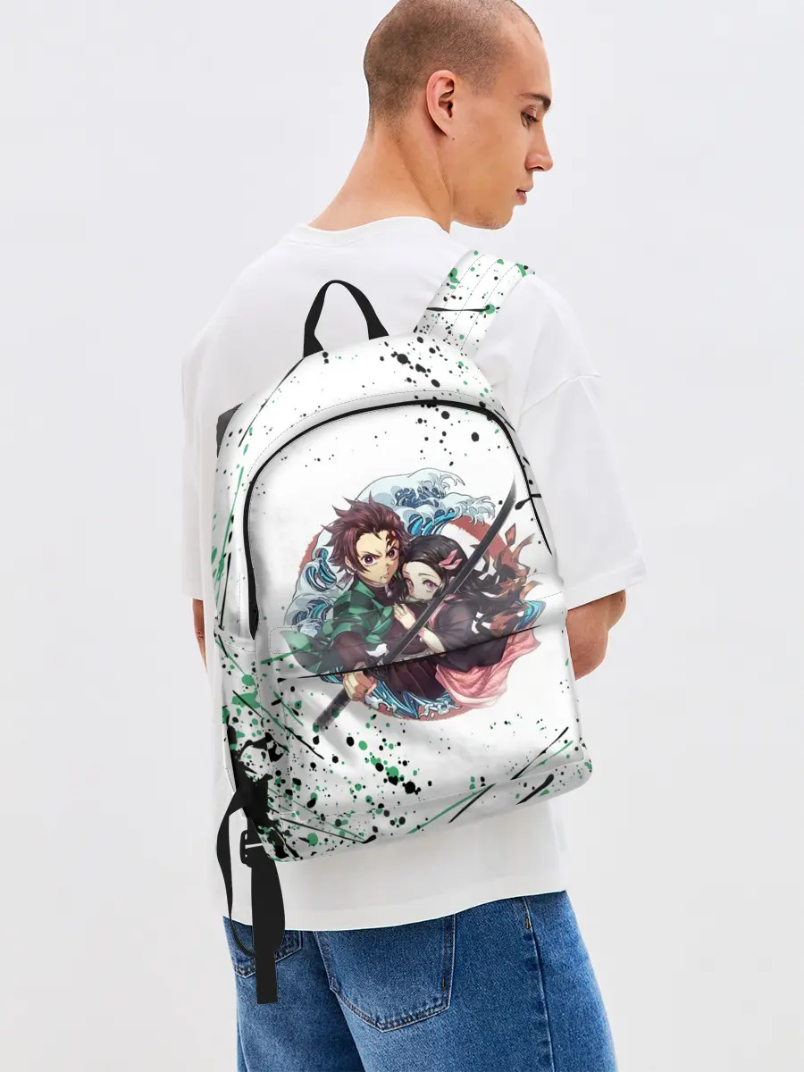 Рюкзак джинсовый / Брызги красок Demon Slayer