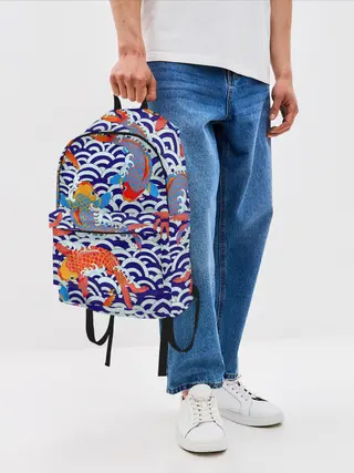 Рюкзак джинсовый / Карп Кои