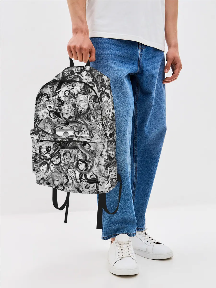 Рюкзак джинсовый / Ахегао с щупальцами