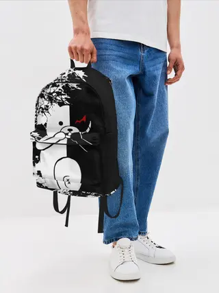 Рюкзак джинсовый / MONOKUMA держит руки