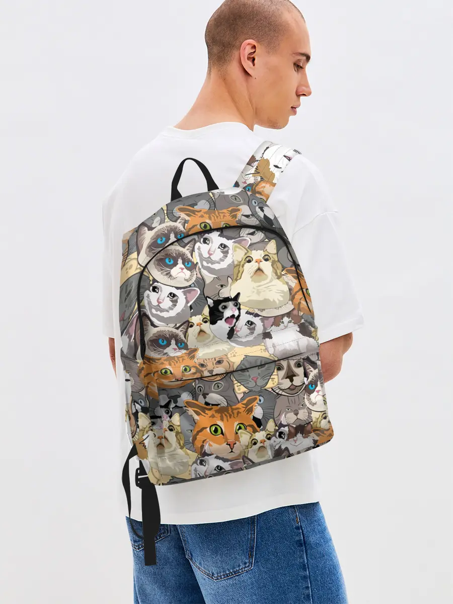 Рюкзак джинсовый / ALL CATS MEMES