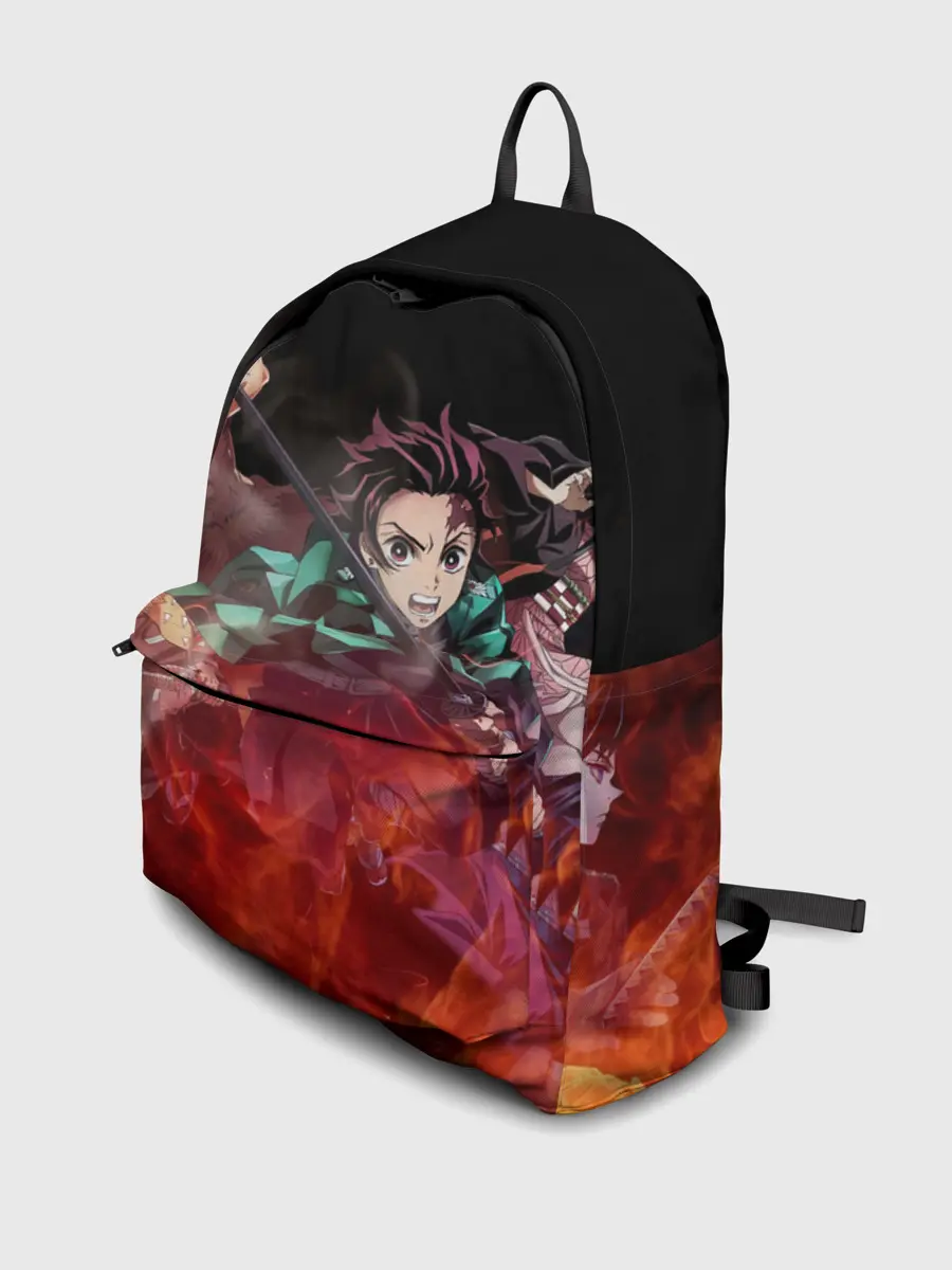 Рюкзак джинсовый / Kimetsu no Yaiba в пламени