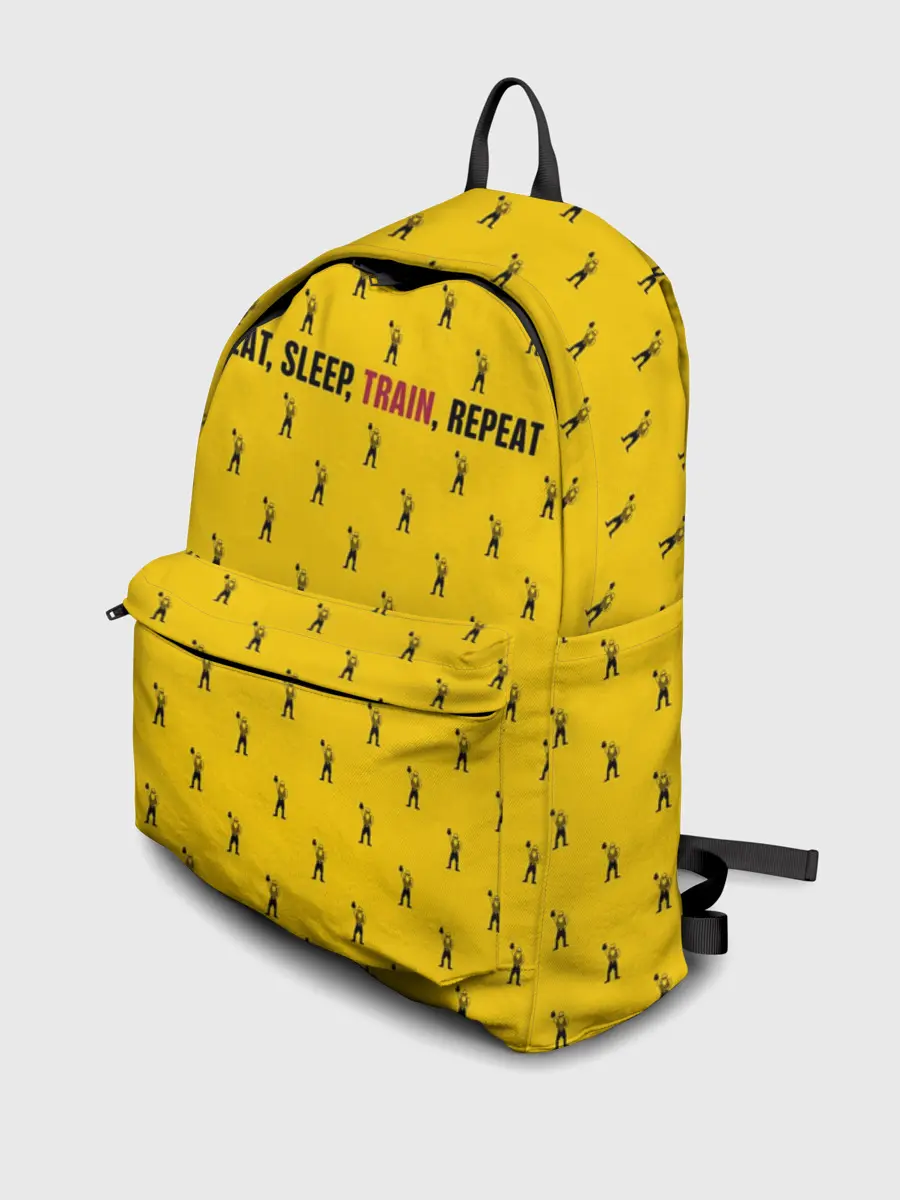 Рюкзак джинсовый / Eat, sleep, train, repeat