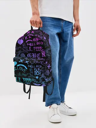 Рюкзак джинсовый / LIL PEEP NEON | ЛИЛ ПИП НЕОН