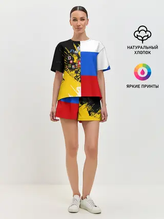 Женская пижама с шортами / Российский Имперский Флаг