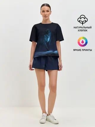 Женская пижама с шортами / Зимний волк