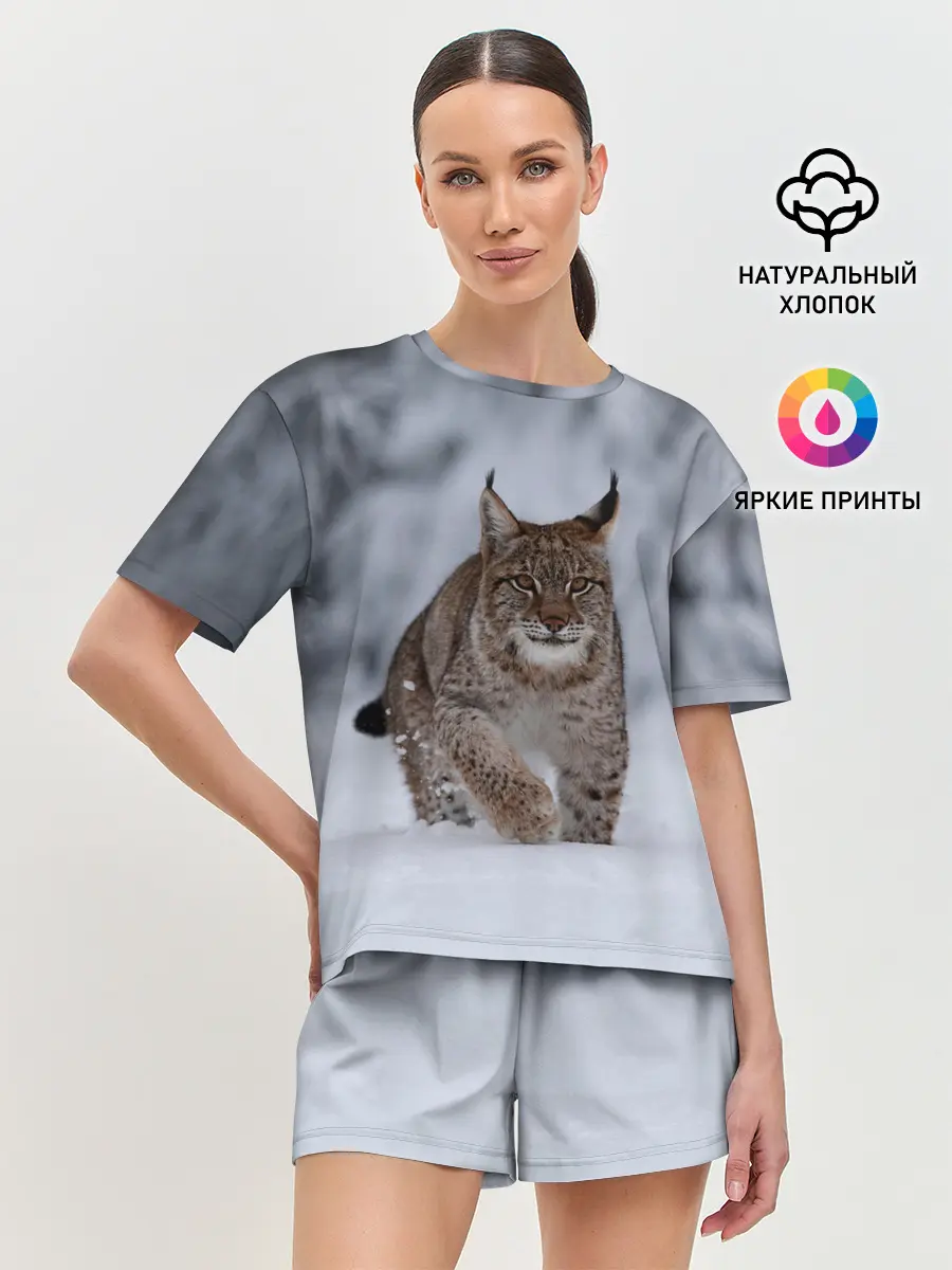 Женская пижама с шортами / Рысь