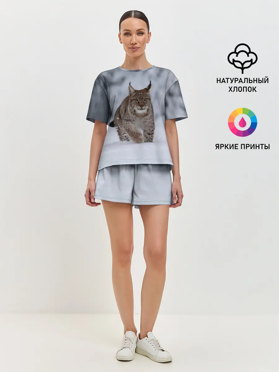 Женская пижама с шортами / Рысь