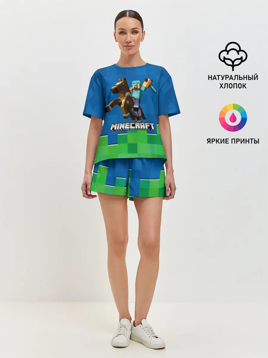 Женская пижама с шортами / Minecraft / Майнкрафт