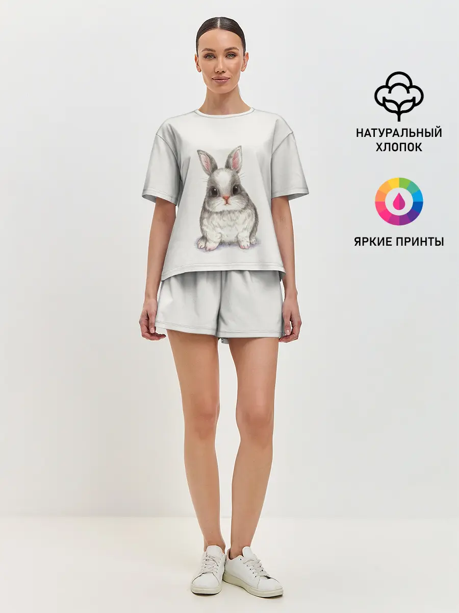 Женская пижама с шортами / зайка