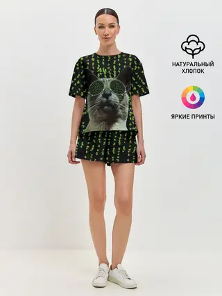 Женская пижама с шортами / КОТ