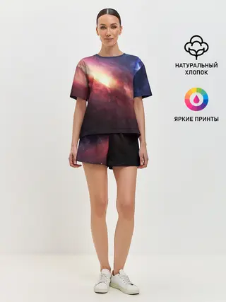 Женская пижама с шортами / Космос