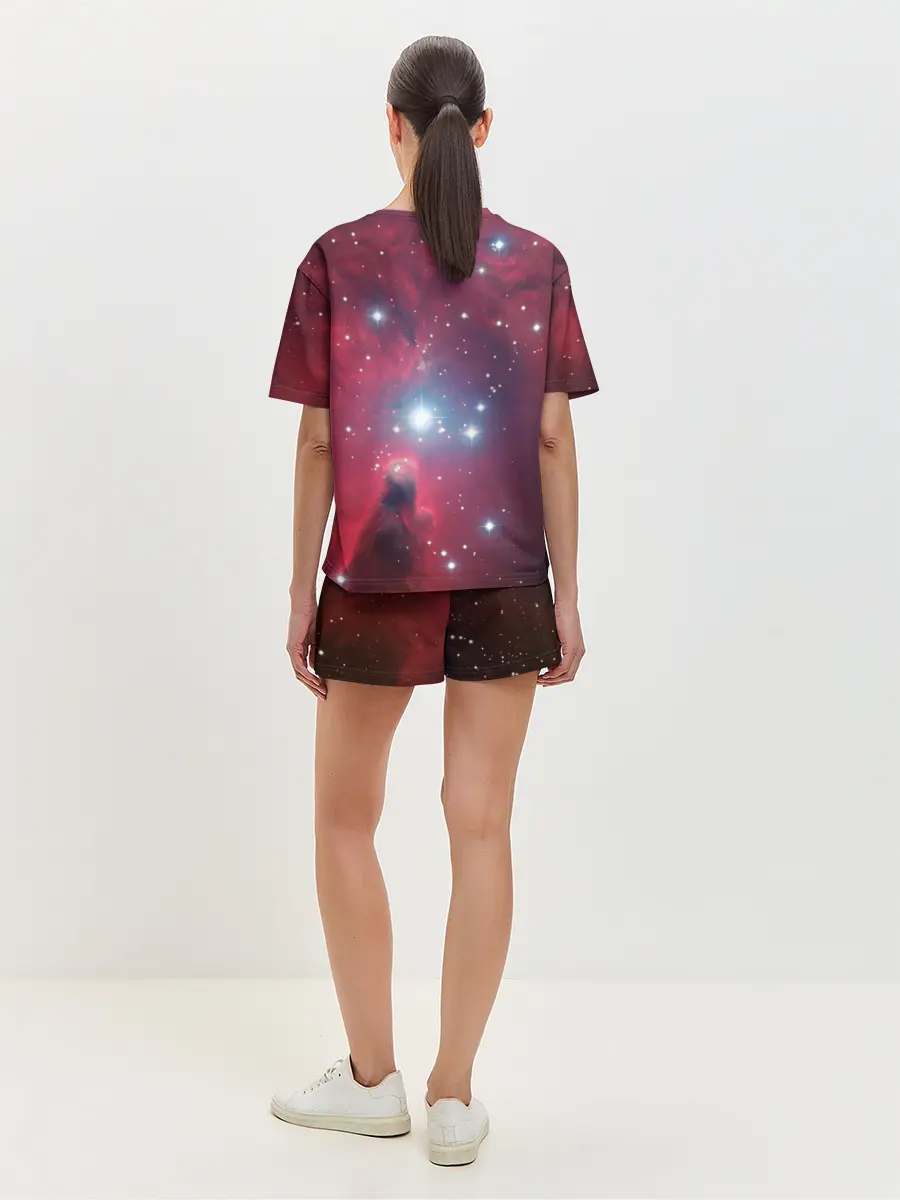 Женская пижама с шортами / космос