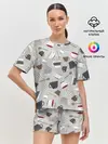 Женская пижама с шортами / Утро начинается с кружки
