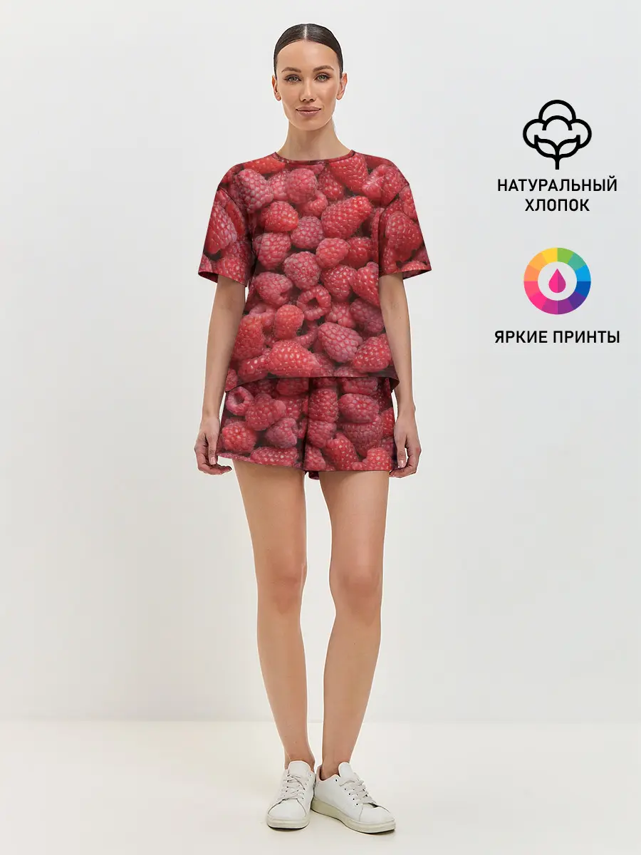 Женская пижама с шортами / Малина.