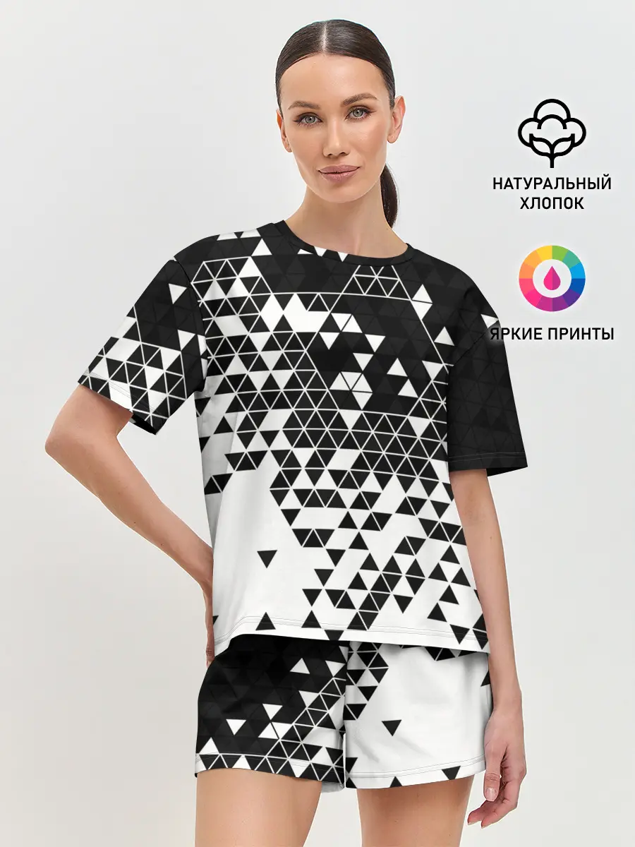 Женская пижама с шортами / Векторные фигуры