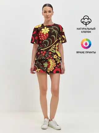 Женская пижама с шортами / Хохлома