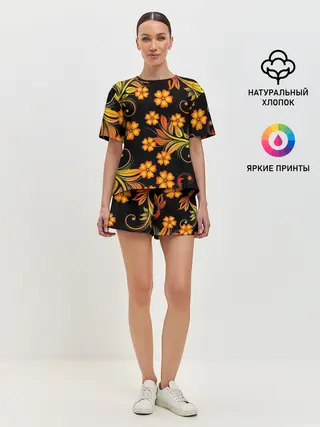 Женская пижама с шортами / Хохлома