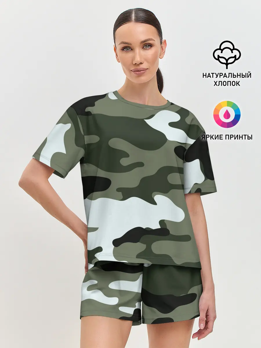 Женская пижама с шортами / camouflage 2