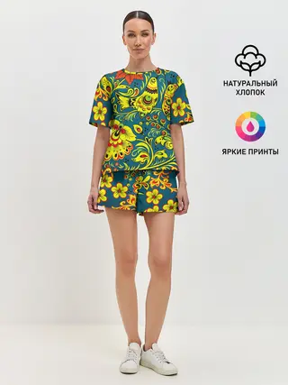 Женская пижама с шортами / Хохлома