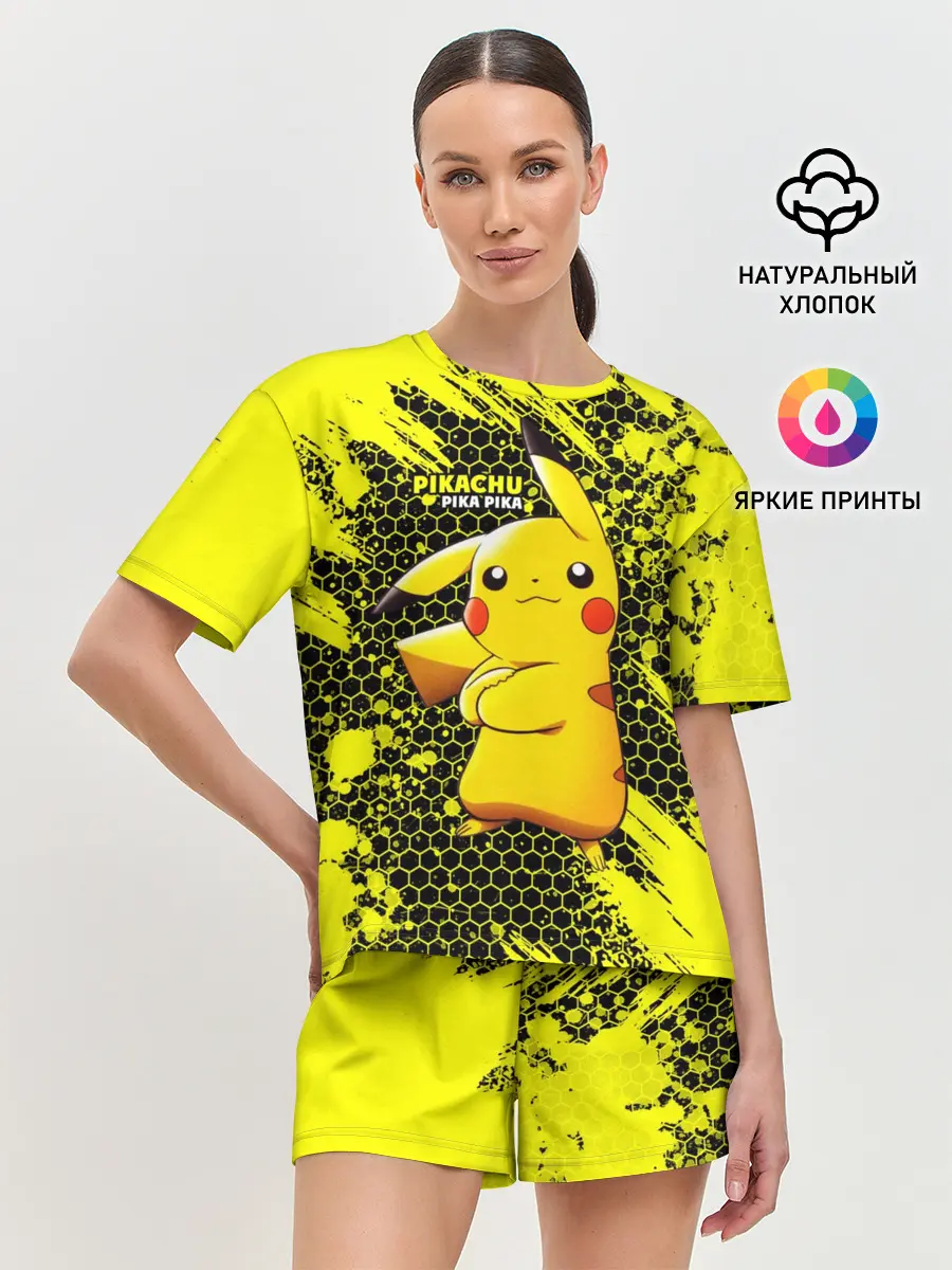 Женская пижама с шортами / Pikachu Pika Pika