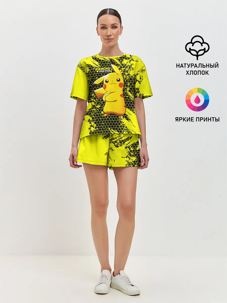 Женская пижама с шортами / Pikachu Pika Pika