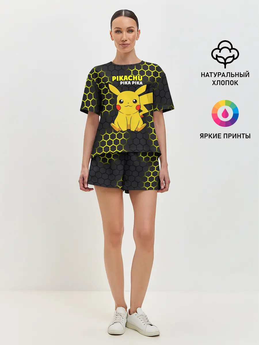 Женская пижама с шортами / Pikachu Pika Pika