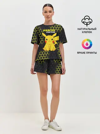 Женская пижама с шортами / Pikachu Pika Pika