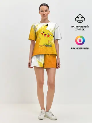 Женская пижама с шортами / Pikachu Pika Pika
