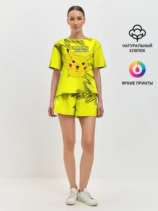 Женская пижама с шортами / Pikachu Pika Pika