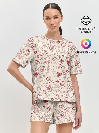 Женская пижама с шортами / Текстура.