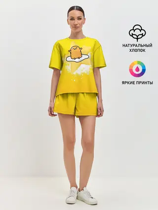 Женская пижама с шортами / желток аниме