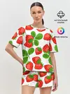 Женская пижама с шортами / Клубника